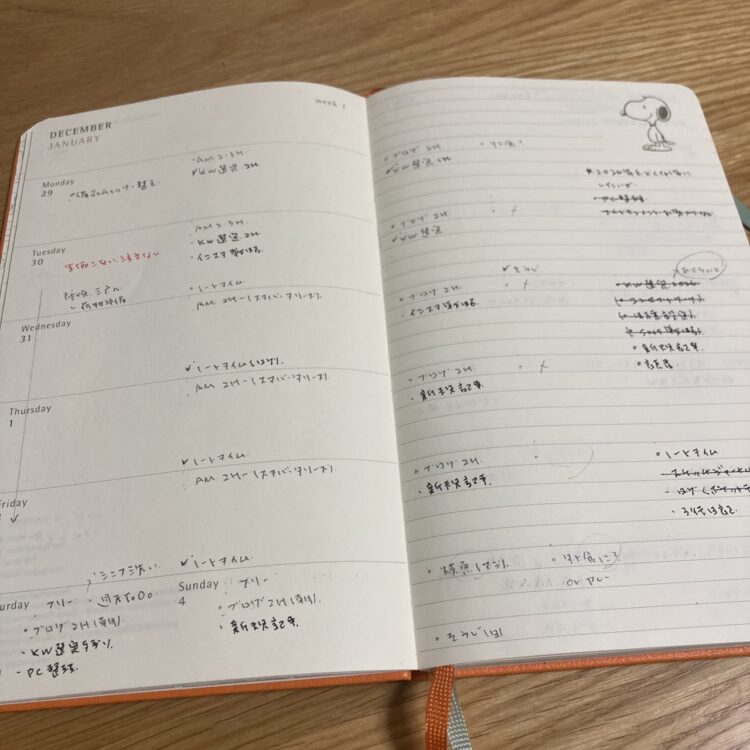 ピーナッツウィークリーダイアリー
